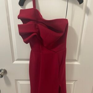 Beautiful Red Neck Trumpet Dress